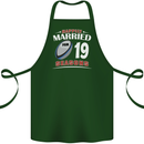 19 Year Wedding Anniversary 19th Rugby Cotton Apron 100% Organic Forest Green
