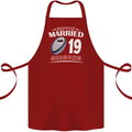 19 Year Wedding Anniversary 19th Rugby Cotton Apron 100% Organic Maroon