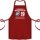 19 Year Wedding Anniversary 19th Rugby Cotton Apron 100% Organic Maroon