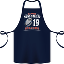 19 Year Wedding Anniversary 19th Rugby Cotton Apron 100% Organic Navy Blue