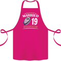 19 Year Wedding Anniversary 19th Rugby Cotton Apron 100% Organic Pink