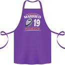 19 Year Wedding Anniversary 19th Rugby Cotton Apron 100% Organic Purple
