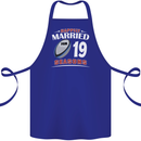 19 Year Wedding Anniversary 19th Rugby Cotton Apron 100% Organic Royal Blue