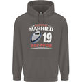 19 Year Wedding Anniversary 19th Rugby Mens 80% Cotton Hoodie Charcoal