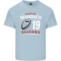 19 Year Wedding Anniversary 19th Rugby Mens Cotton T-Shirt Tee Top Light Blue