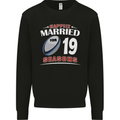 19 Year Wedding Anniversary 19th Rugby Mens Sweatshirt Jumper Black