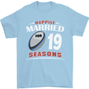 19 Year Wedding Anniversary 19th Rugby Mens T-Shirt 100% Cotton Light Blue