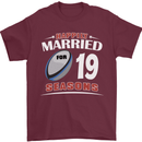 19 Year Wedding Anniversary 19th Rugby Mens T-Shirt 100% Cotton Maroon