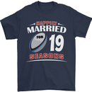 19 Year Wedding Anniversary 19th Rugby Mens T-Shirt 100% Cotton Navy Blue
