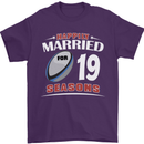 19 Year Wedding Anniversary 19th Rugby Mens T-Shirt 100% Cotton Purple