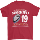 19 Year Wedding Anniversary 19th Rugby Mens T-Shirt 100% Cotton Red