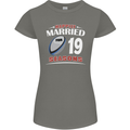 19 Year Wedding Anniversary 19th Rugby Womens Petite Cut T-Shirt Charcoal
