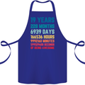 19th Birthday 19 Year Old Cotton Apron 100% Organic Royal Blue