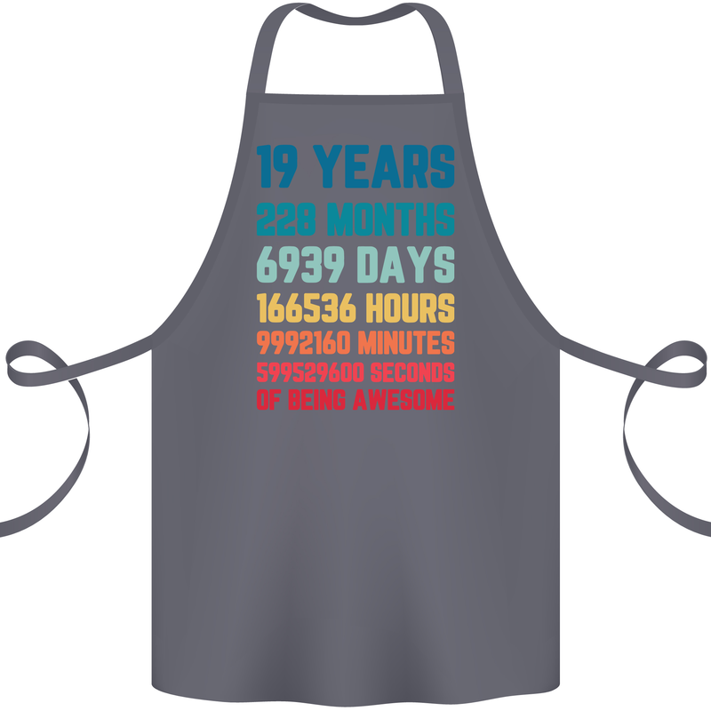 19th Birthday 19 Year Old Cotton Apron 100% Organic Steel