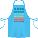 19th Birthday 19 Year Old Cotton Apron 100% Organic Turquoise