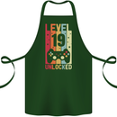 19th Birthday 19 Year Old Level Up Gamming Cotton Apron 100% Organic Forest Green