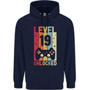 19th Birthday 19 Year Old Level Up Gamming Mens 80% Cotton Hoodie Navy Blue