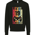 19th Birthday 19 Year Old Level Up Gamming Mens Sweatshirt Jumper Black