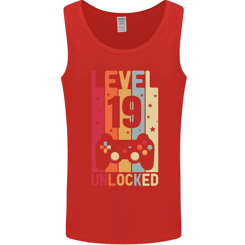 19th Birthday 19 Year Old Level Up Gamming Mens Vest Tank Top Red
