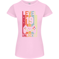 19th Birthday 19 Year Old Level Up Gamming Womens Petite Cut T-Shirt Light Pink