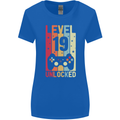 19th Birthday 19 Year Old Level Up Gamming Womens Wider Cut T-Shirt Royal Blue