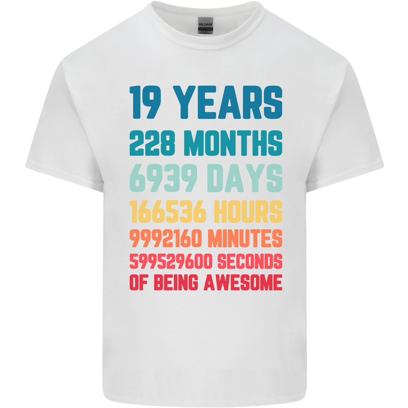 19th Birthday 19 Year Old Mens Cotton T-Shirt Tee Top White