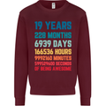19th Birthday 19 Year Old Mens Sweatshirt Jumper Maroon