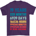 19th Birthday 19 Year Old Mens T-Shirt 100% Cotton Purple