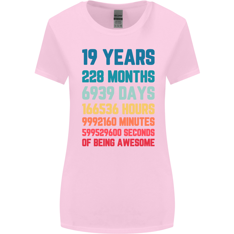 19th Birthday 19 Year Old Womens Wider Cut T-Shirt Light Pink