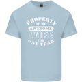 1 Year Wedding Anniversary 1st Funny Wife Mens Cotton T-Shirt Tee Top Light Blue