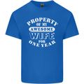 1 Year Wedding Anniversary 1st Funny Wife Mens Cotton T-Shirt Tee Top Royal Blue