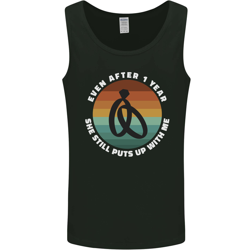 1 Year Wedding Anniversary 1st Marriage Mens Vest Tank Top Black