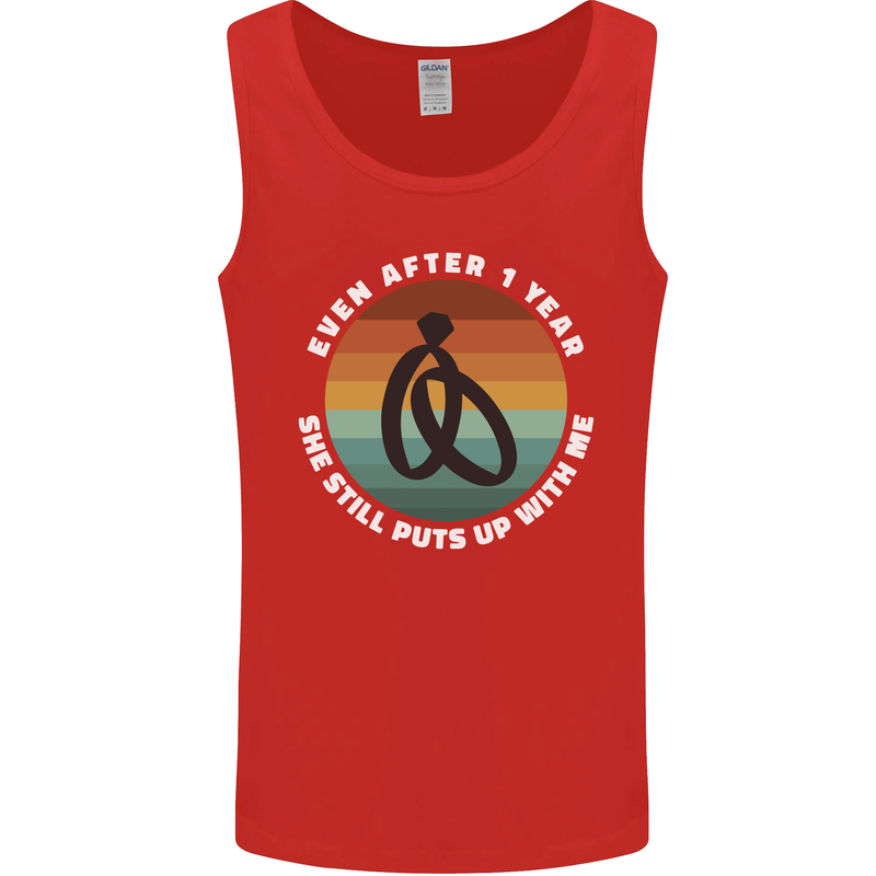 1 Year Wedding Anniversary 1st Marriage Mens Vest Tank Top Red
