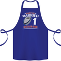 1 Year Wedding Anniversary 1st Rugby Cotton Apron 100% Organic Royal Blue