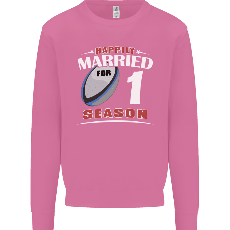 1 Year Wedding Anniversary 1st Rugby Mens Sweatshirt Jumper Azalea