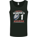1 Year Wedding Anniversary 1st Rugby Mens Vest Tank Top Black