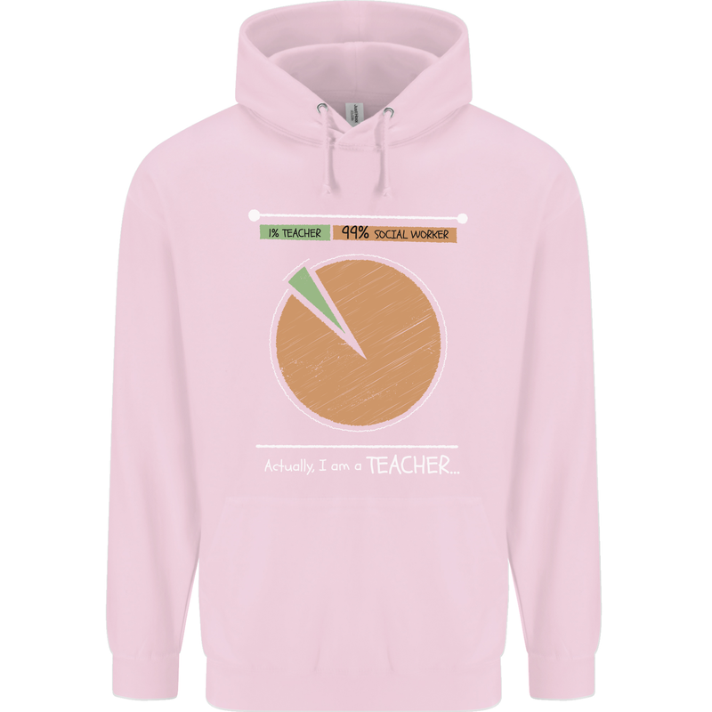 1% Teacher 99% Social Worker Teaching Childrens Kids Hoodie Light Pink