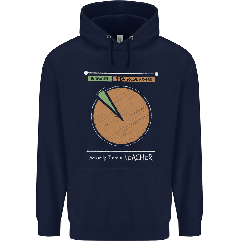1% Teacher 99% Social Worker Teaching Childrens Kids Hoodie Navy Blue