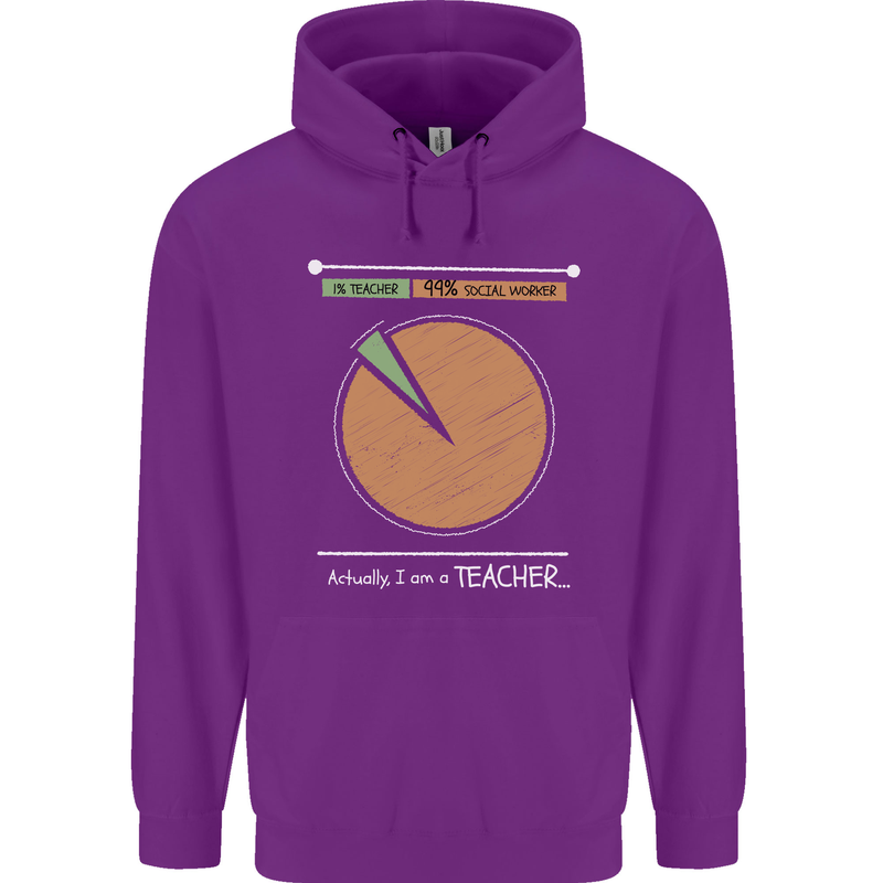 1% Teacher 99% Social Worker Teaching Childrens Kids Hoodie Purple