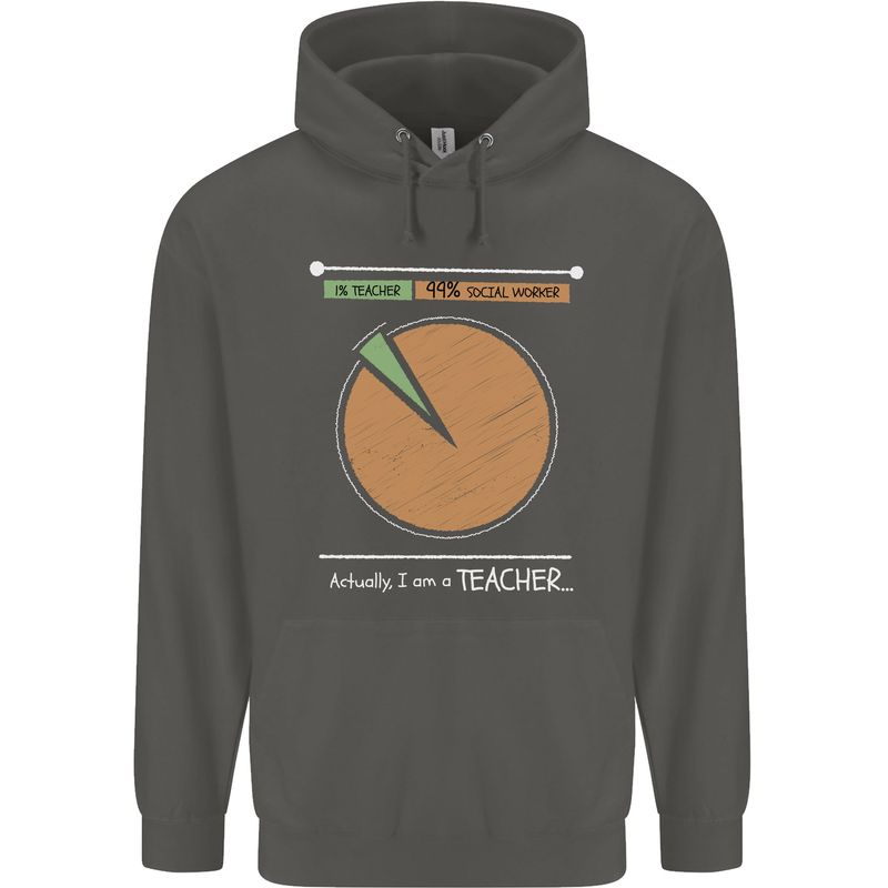 1% Teacher 99% Social Worker Teaching Childrens Kids Hoodie Storm Grey