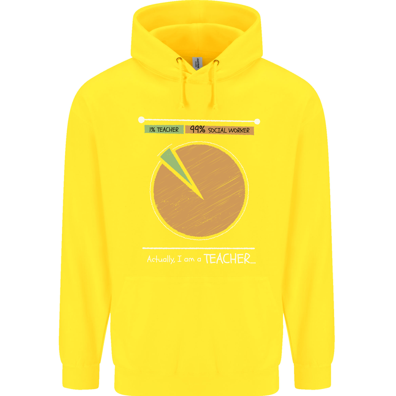 1% Teacher 99% Social Worker Teaching Childrens Kids Hoodie Yellow