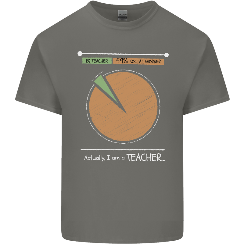 1% Teacher 99% Social Worker Teaching Mens Cotton T-Shirt Tee Top Charcoal