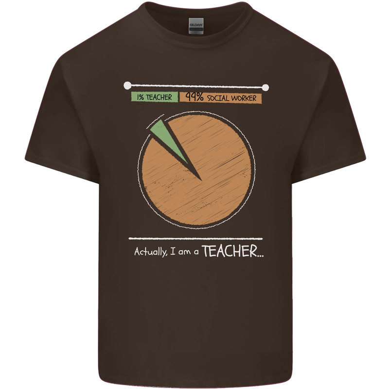 1% Teacher 99% Social Worker Teaching Mens Cotton T-Shirt Tee Top Dark Chocolate