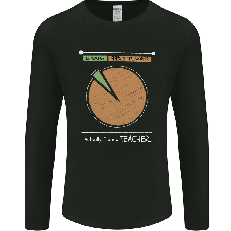 1% Teacher 99% Social Worker Teaching Mens Long Sleeve T-Shirt Black