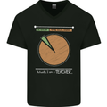 1% Teacher 99% Social Worker Teaching Mens V-Neck Cotton T-Shirt Black