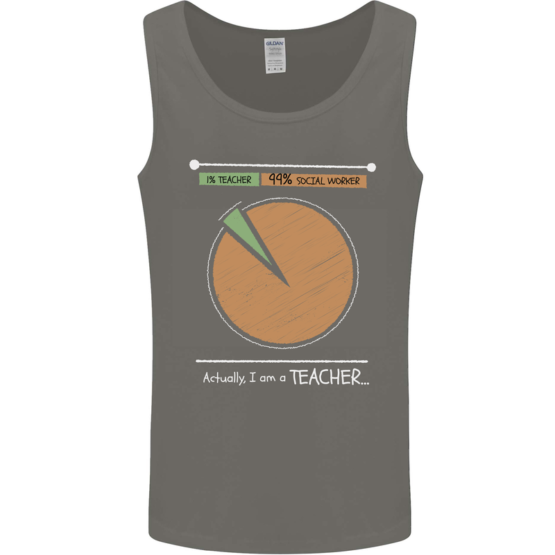 1% Teacher 99% Social Worker Teaching Mens Vest Tank Top Charcoal