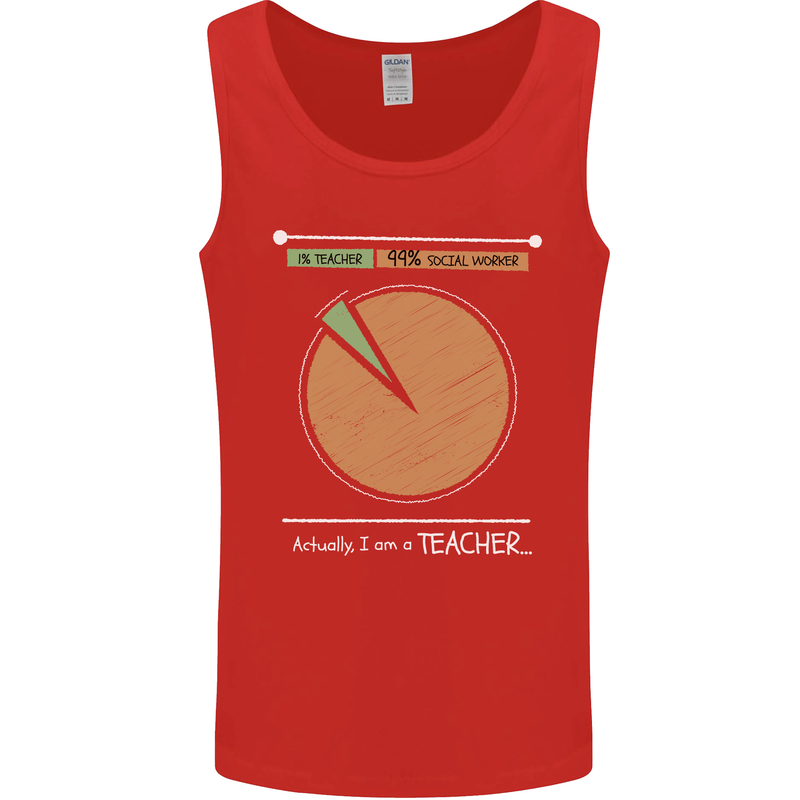 1% Teacher 99% Social Worker Teaching Mens Vest Tank Top Red