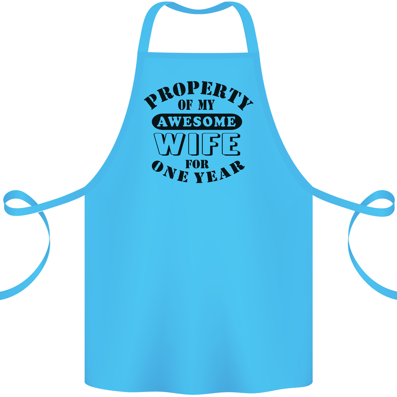 1st Wedding Anniversary 1 Year Funny Wife Cotton Apron 100% Organic Turquoise