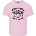 1st Wedding Anniversary 1 Year Funny Wife Mens Cotton T-Shirt Tee Top Light Pink