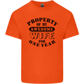 1st Wedding Anniversary 1 Year Funny Wife Mens Cotton T-Shirt Tee Top Orange